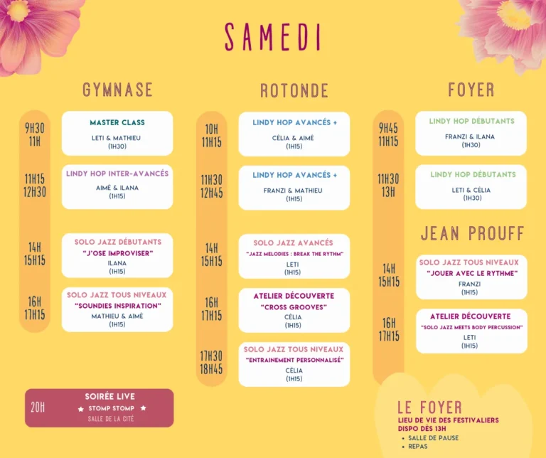 LSTS2026 planning samedi